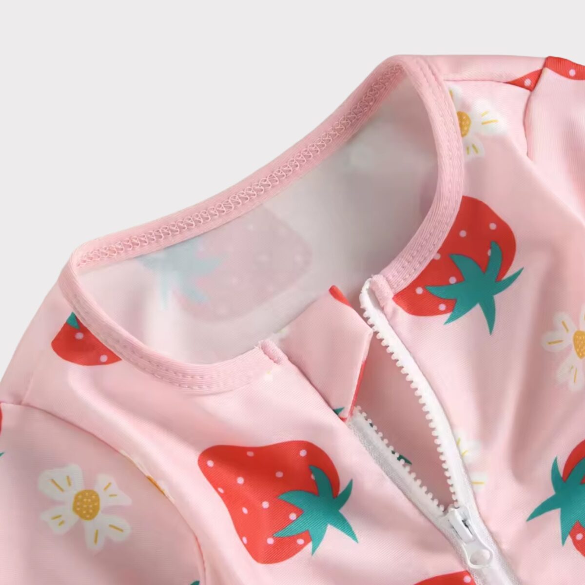 Girls strawberry swimsuit with hat - Image 3