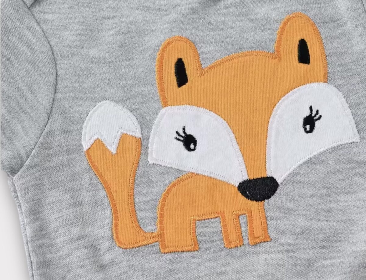 Organic cotton 2 pack boys fox bodysuits - Image 2