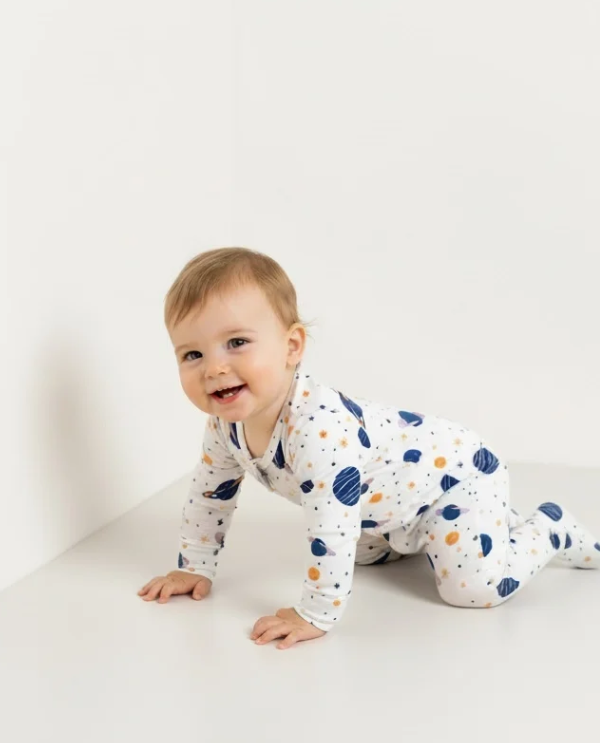 Bamboo Outer Space Sleeper – Soft Baby Pajamas with Fun Space Print