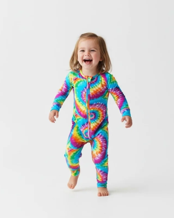 Unisex Tie-Dye Bamboo Sleeper – Vibrant Dreams Baby Outfit