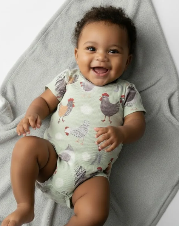Green Chicken Baby Outfit – Cute & Comfy Two-Piece Baby Set