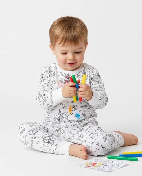 Color-In Pajamas – Creative Washable Baby Boy Sleepwear Set