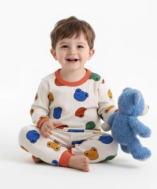 Colorful Bear Hugs Pajama Set – Cozy Baby Boy Two-Piece Outfit