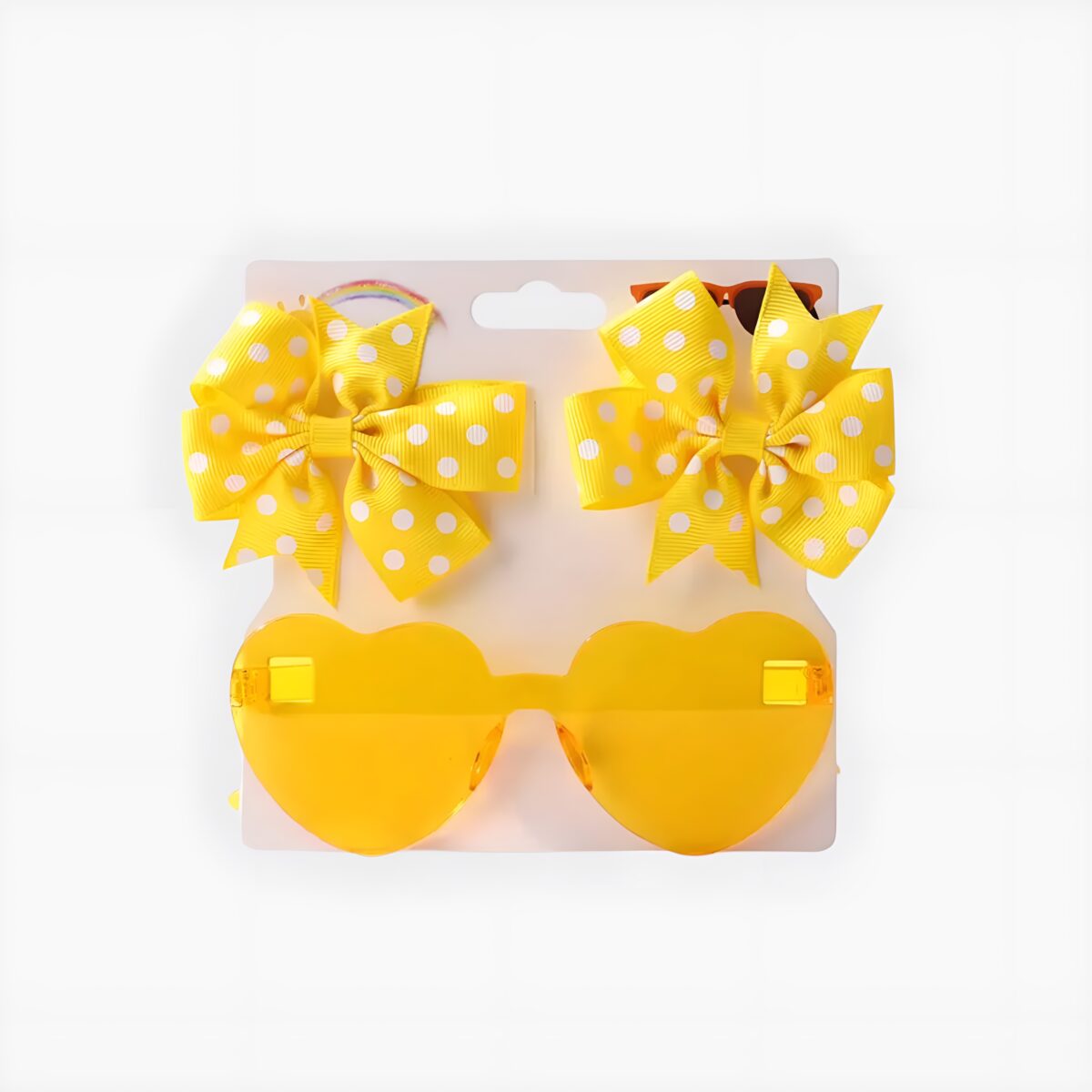 Sunglasses with clip on bows (Yellow)