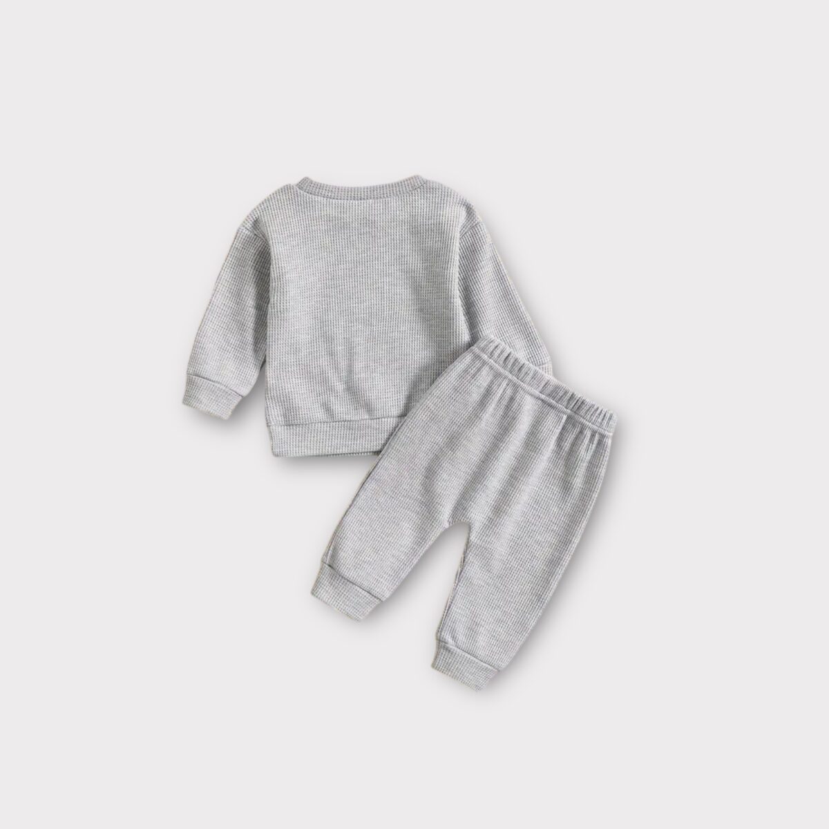 Boys waffle fabric jogger set - Image 2