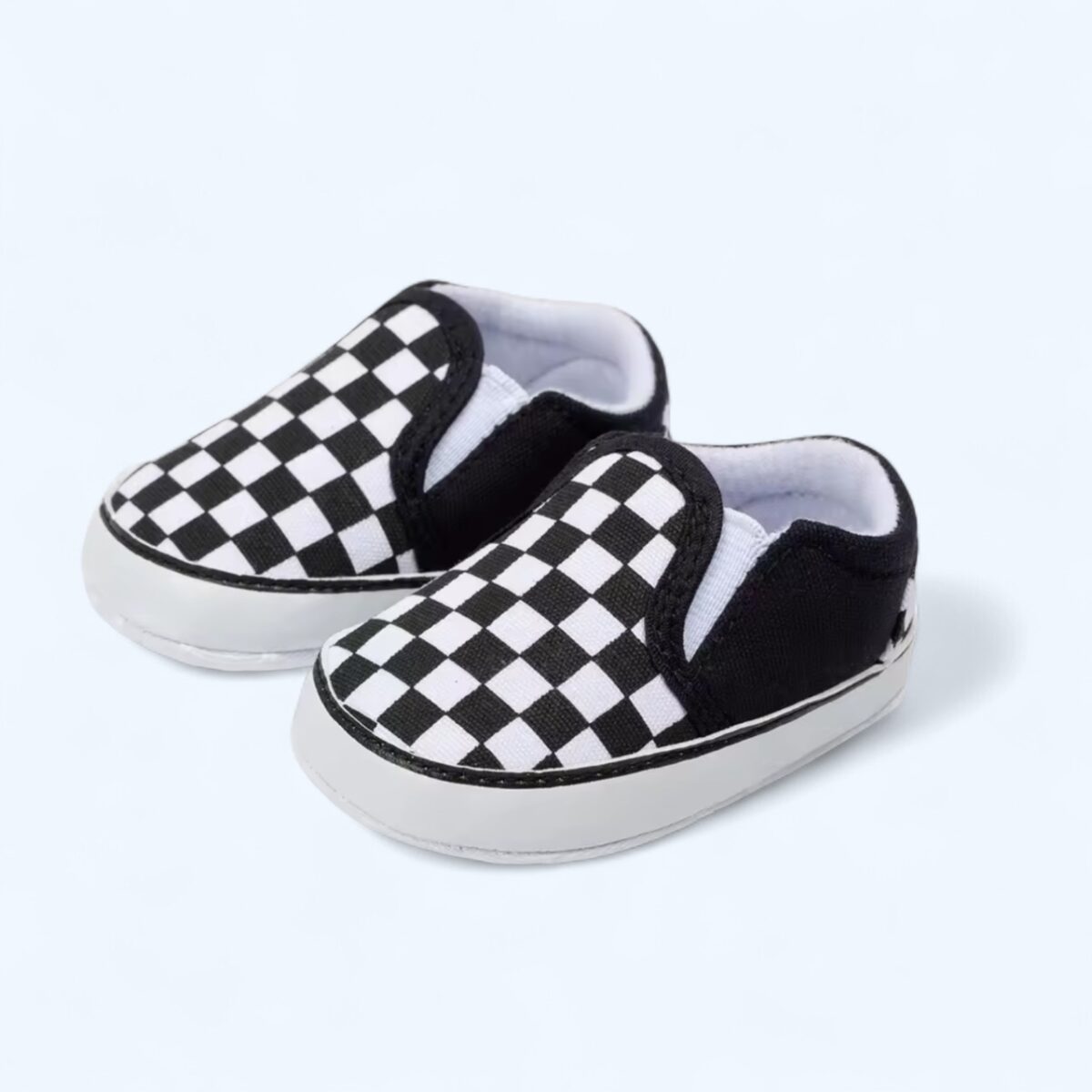 Black Checkered Baby Casual soft bottom shoes