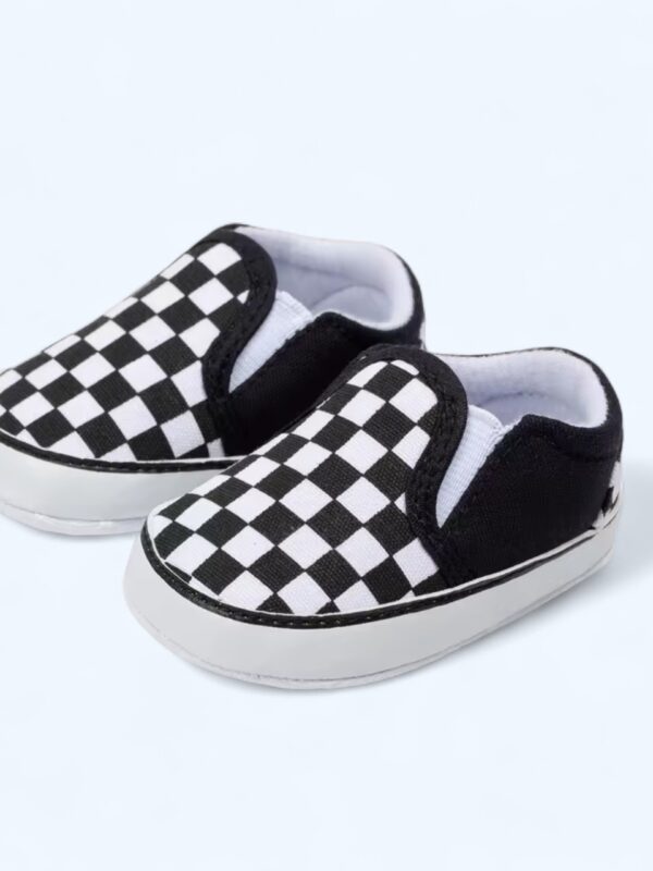 Black Checkered Baby Casual soft bottom shoes
