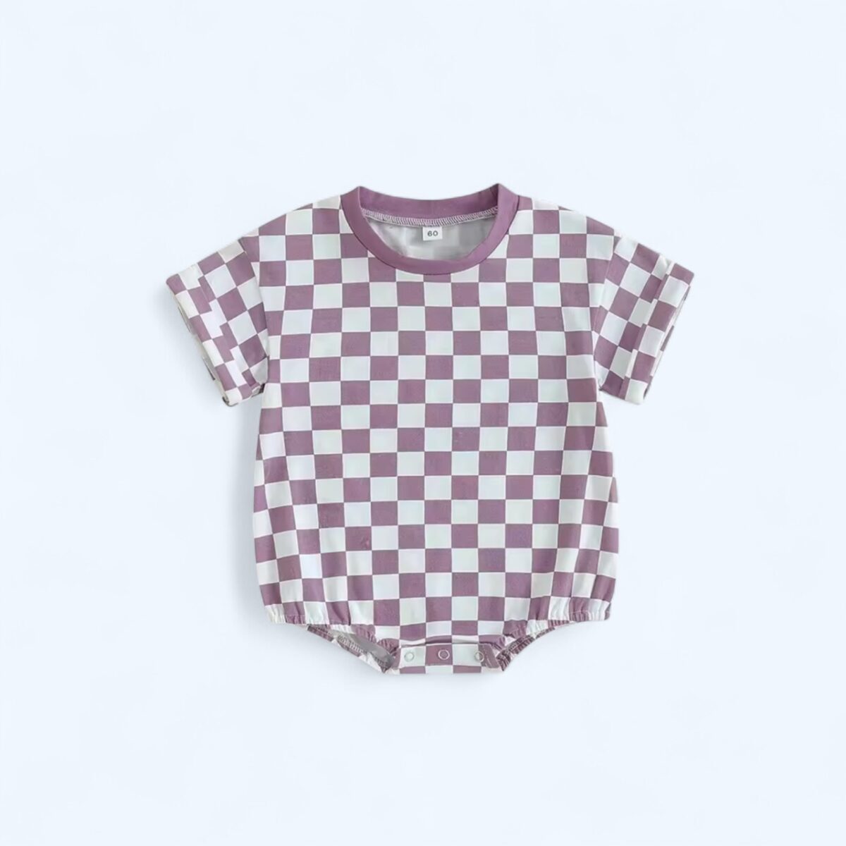 Pastel Purple Pop Checkered Romper