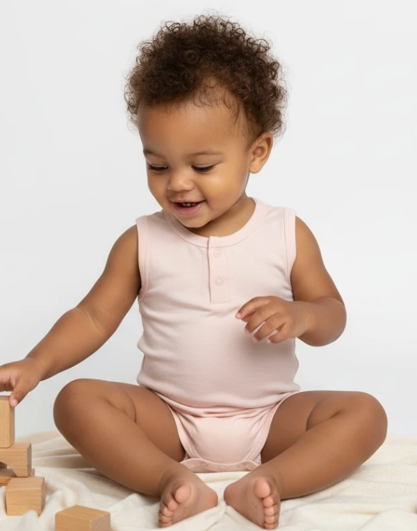 Short Sleeve Bamboo Bodysuit Pink