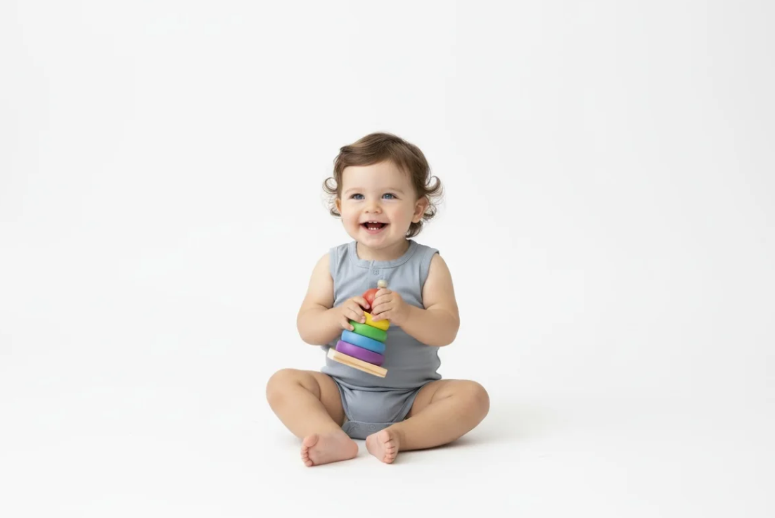 Short Sleeve Bamboo Bodysuit Blue - Image 3