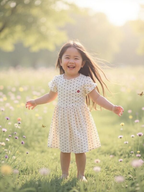 Black Polkadot White Sundress for Your Princess