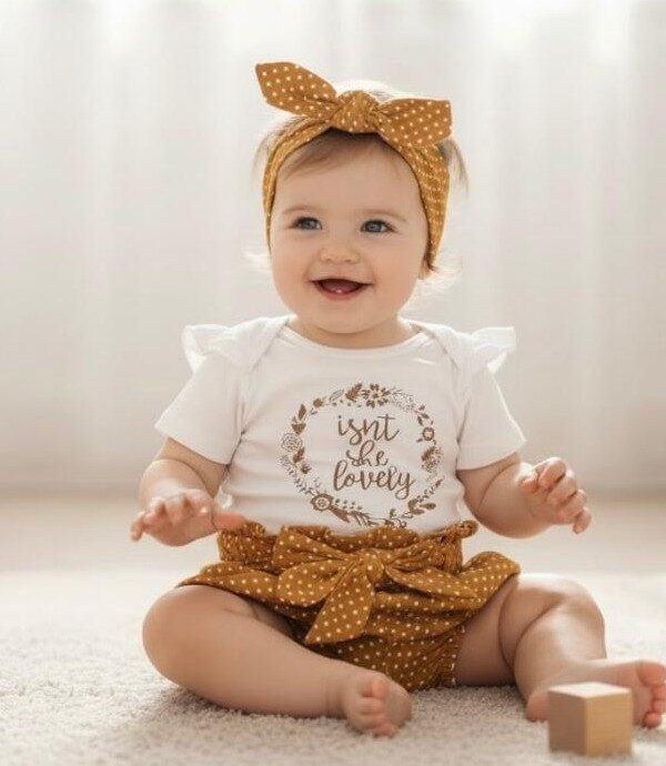 Isn't She Lovely? Two Piece Set with Headband for your Princess