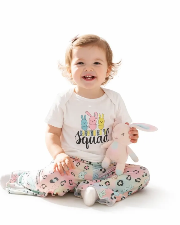 Easter Bunny Girls outfit with flare pants