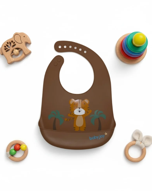 Tiger Brown Silicone Bib