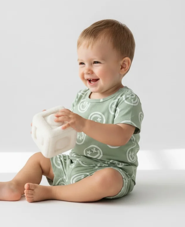 Smiles Sage Green Two Piece Set for Boys