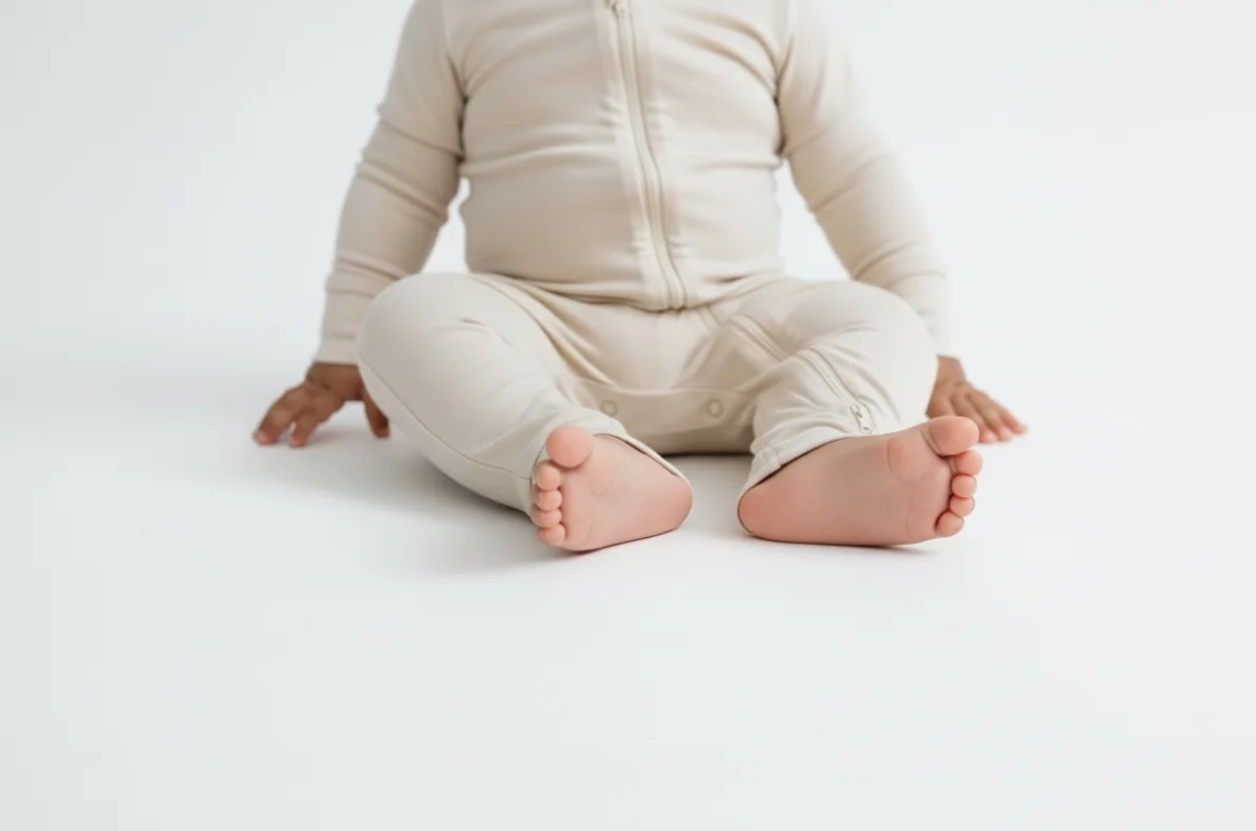 Solid Beige Bamboo Viscose Zip Up Sleeper