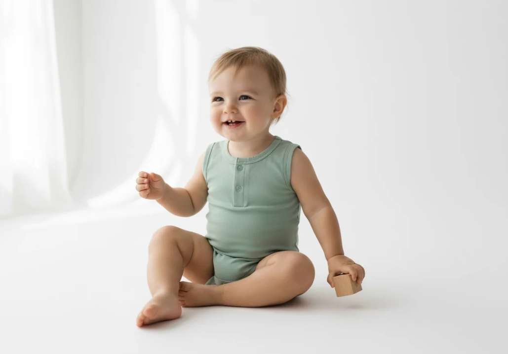 Solid Green Sleeveless Bamboo Viscose Bodysuit
