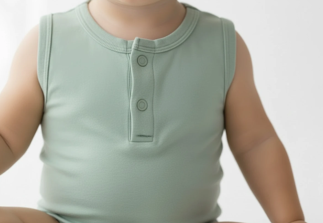 Solid Green Sleeveless Bamboo Viscose Bodysuit - Image 3