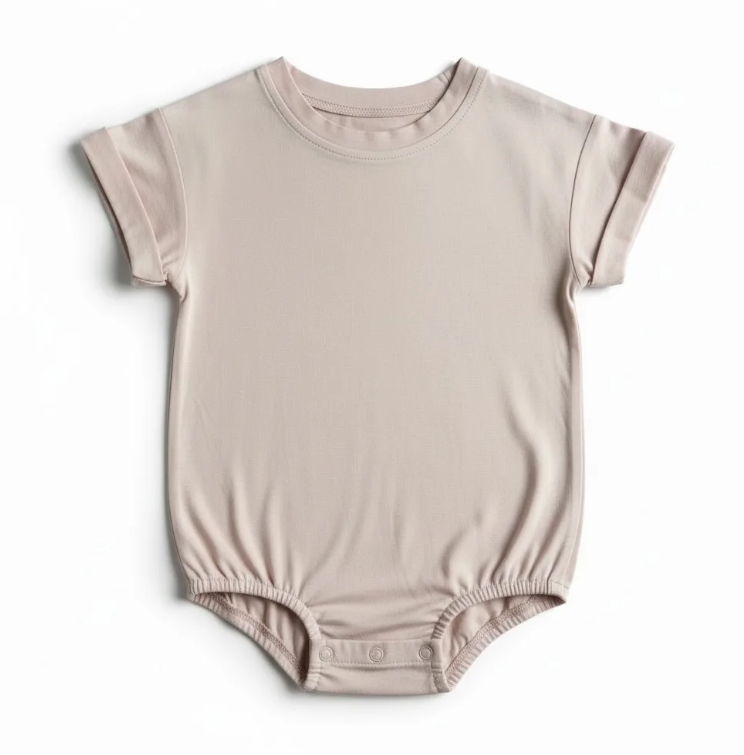 Solid Pink Bubble Bamboo Viscose Bodysuit - Image 2